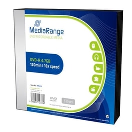 Δίσκοι CD/DVD MediaRange DVD-R 4.7GB 5τμχ
