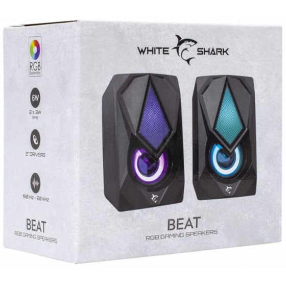 Ηχεία 2.0 White Shark Beat 6W - Μαύρο image 6