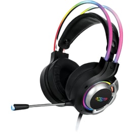 Armaggeddon Atom 9 Gaming Ενσύρματα Ακουστικά 3.5mm/USB με RGB Φωτισμό - Μαύρα/Ασημί