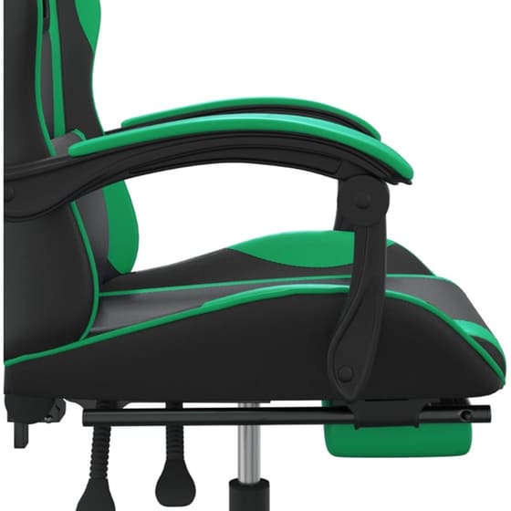 Καρέκλα Gaming VIDAXL 349582 με Υποπόδιο από Τεχνητό Δέρμα - Μαύρο image 6