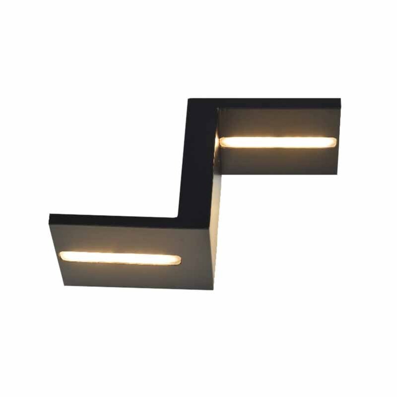 Απλίκα Τοίχου Led Aca Tetris L36294bk Μεταλλική 23x10x12 cm - Μαύρη