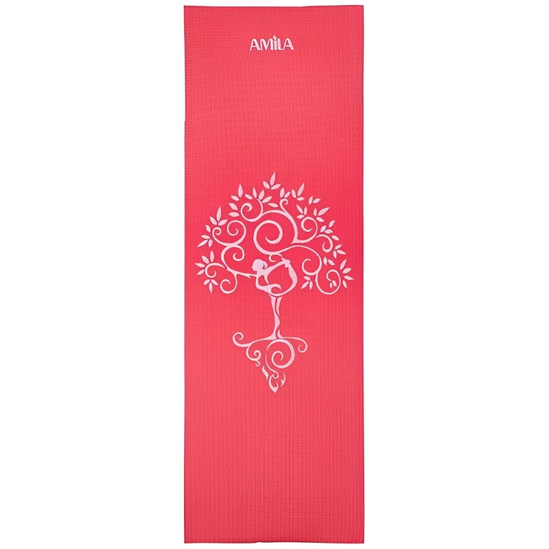 AMILA Στρώμα Γυμναστικής Amila Yoga Mat Anti-Scratch από PVC 173x61 cm - Κόκκινο