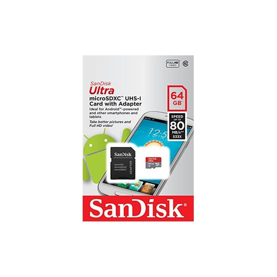 Κάρτα μνήμης microSDHC 64GB Class 10 - SanDisk Ultra SDSQUNC-064G-GN6MA image 1