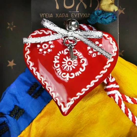 Γούρι Synchronia&nbsp;Κόκκινο&nbsp;Κεραμικό&nbsp;Mini Καρδιά image 2