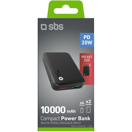 Powerbank SBS Nano HD 10.000mAh  - Μαύρο image 1