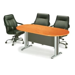 Γραφείο Συνεδριάσεων Woodwell C9479 από Μελαμίνη 180x90cm - Κερασί/Γκρι