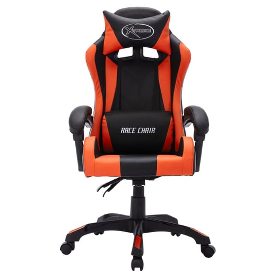 Καρέκλα Gaming VidaXL Racing LED RGB από Τεχνητό Δέρμα - Μαύρη/Πορτοκαλί image 3