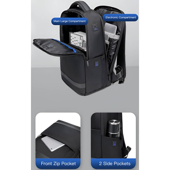 Τσάντα Laptop Arctic Hunter B00498 15.6" Αδιάβροχη - Μαύρο image 2