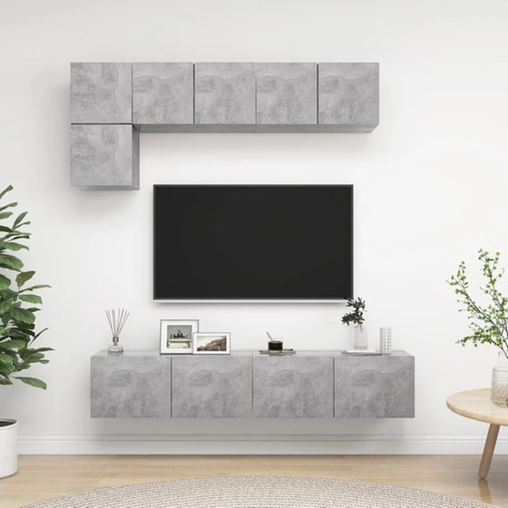 Έπιπλα Τηλεόρασης VidaXL Μοριοσανίδα 5 Τμχ 80x30x30cm - Γκρι image 2