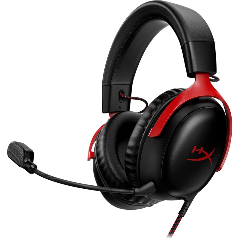 HYPERX HyperX Cloud III Gaming Ενσύρματα Ακουστικά 3.5mm/USB/USB Type-C - Μαύρα/Κόκκινα