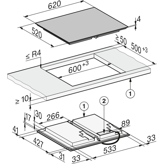 MIELE KM8665 FL 62 cm Μαύρο Εστία Επαγωγική Αυτόνομη image 5