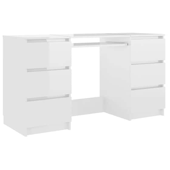 Γραφείο Υπολογιστή VidaXL από Μοριοσανίδα 140x50cm - Λευκό Γυαλιστερό image 0