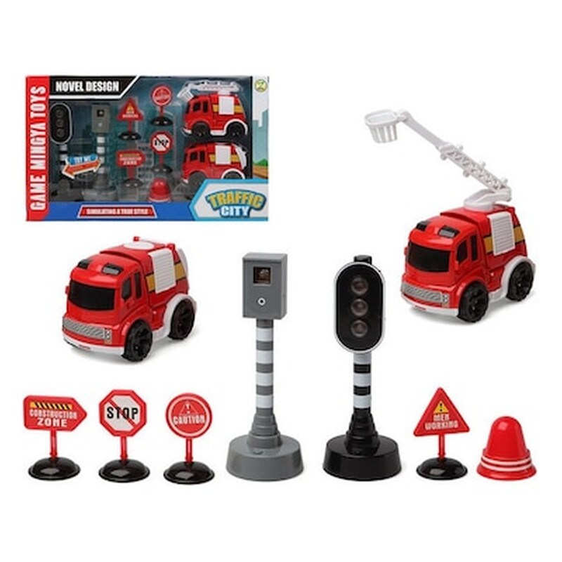 Σετ Πυροσβεστών Traffic City 112840 (9 Pcs) Bigbuy Fun