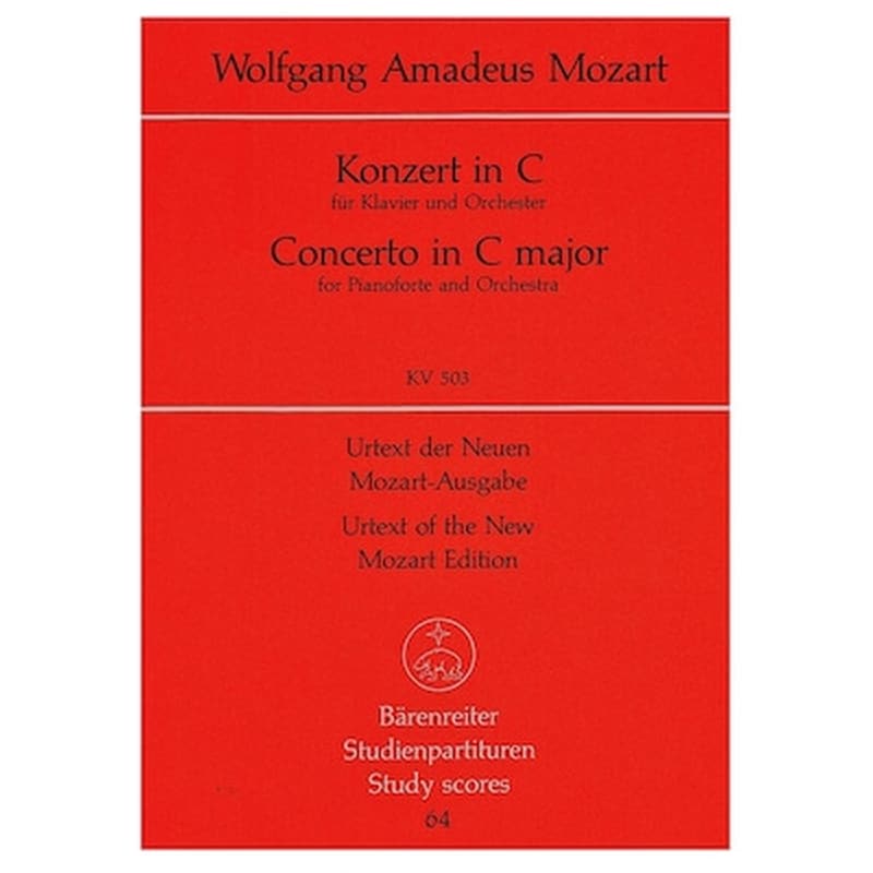 BARENREITER Βιβλίο Για Σύνολα Barenreiter Mozart - Piano Concerto In C Major Kv503 [pocket Score]