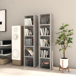 Vidaxl Έπιπλα Cd 2 Τεμ. Γκρι Σκυροδέματος 21x16x93,5 Εκ. Μοριοσανίδα