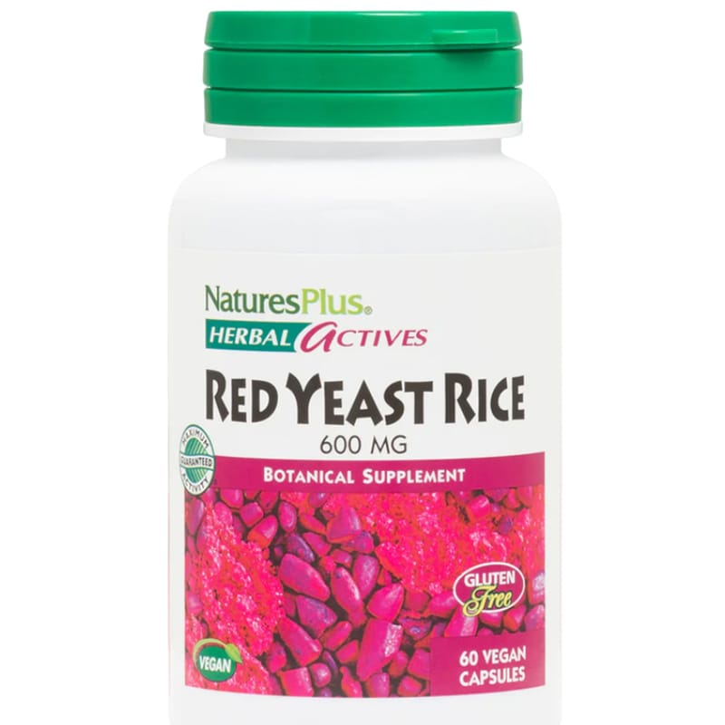 Ειδικό Συμπλήρωμα Διατροφής Natures Plus Herbal Actives Red Yeast Rice 600mg - 60 κάψουλες