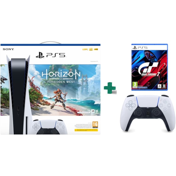 Sony PlayStation 5 - Horizon Forbidden West Bundle & DualSense Wireless Controller & Gran Turismo 7 image 0