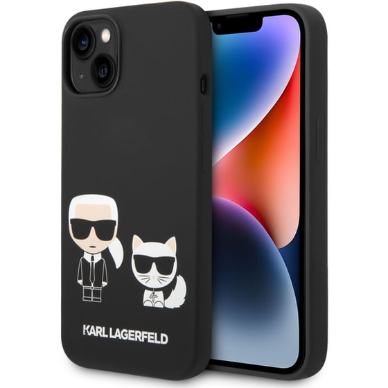 Θήκη Apple iPhone 14 Plus - Karl Lagerfeld Silicone Case Karl+Choupette - Black image 2