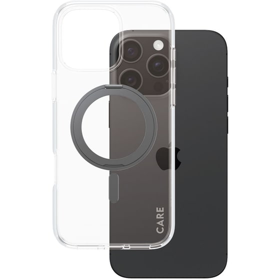 Θήκη Apple iPhone 16 Pro Max - PanzerGlass MagSafe Kickstand Case - Transparent with Black Stand image 0