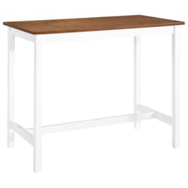 Τραπέζι Μπαρ Vidaxl από Μασίφ Ξύλο 108x60x91 cm - Λευκό/Καφέ