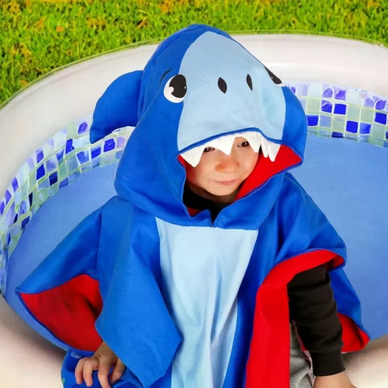 Παιδική Πετσέτα Θαλάσσης Legami Poncho Shark 92 x 60 cm image 5