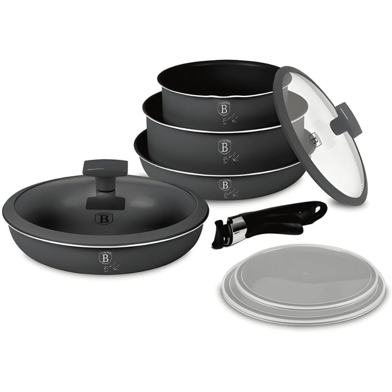 BERLINGER HAUS Σετ Μαγειρικά Σκεύη BERLINGER HAUS BH-8256 9 τμχ Μαύρο