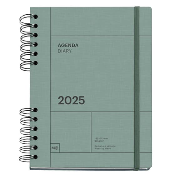 Ημερολόγιο Εβδομαδιαίο Miquelrius 2025 12M Σπιράλ Πράσινο image 0
