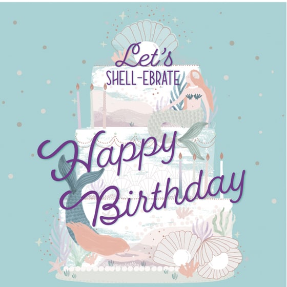 Ευχετήρια Κάρτα Γενεθλίων Legami Mermaid Cake - 7x7cm image 1