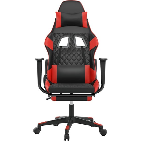 Καρέκλα Gaming VIDAXL 345523 με Υποπόδιο από Τεχνητό Δέρμα - Μαύρη image 1