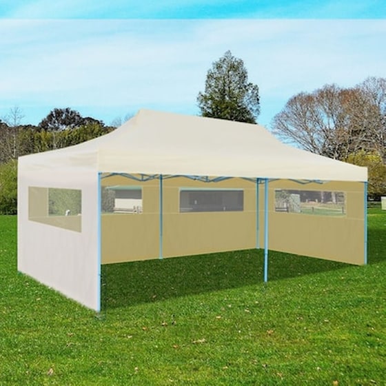 Vidaxl Τέντα Εκδηλώσεων Pop-up Πτυσσόμενη Κρεμ 3 X 6 Μ. image 0