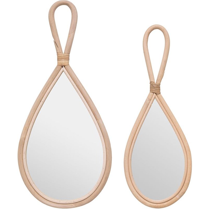 Σετ Διακοσμητικοί Καθρέφτες Τοίχου Spitishop από MDF 2 Τμχ - Φυσικό