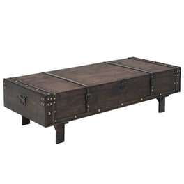 Τραπεζάκι Σαλονιού VidaXL από Μασίφ Ξύλο 120x55x35cm - Καφέ