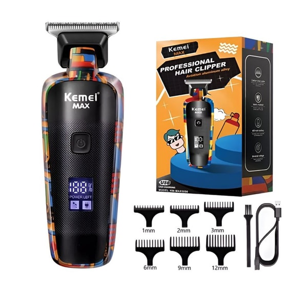 KEMEI KM-MAX-5090 Κουρευτική Μηχανή Επαναφορτιζόμενη Πολύχρωμο image 0