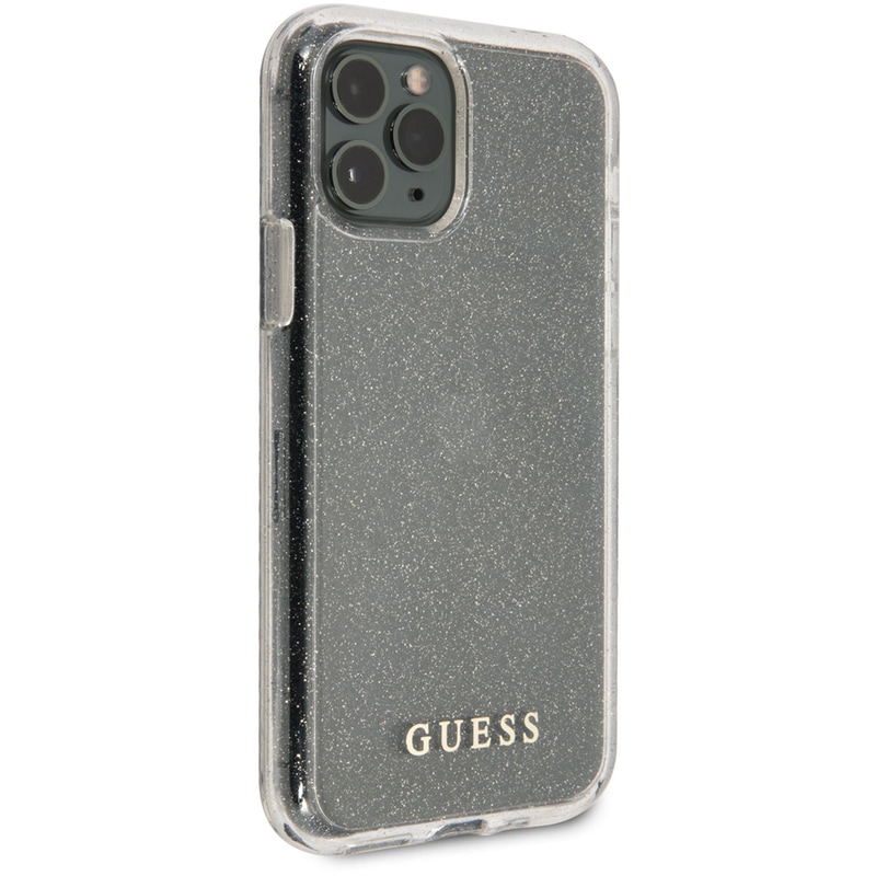 GUESS Θήκη Apple iPhone 11 Pro Max - Guess Glitter Collection - Clear/Glitter Silver