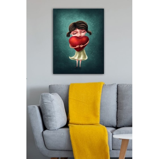 Μοντέρνος Πίνακας 24Mall Κορίτσι με Καρδιά 50x70 cm image 1