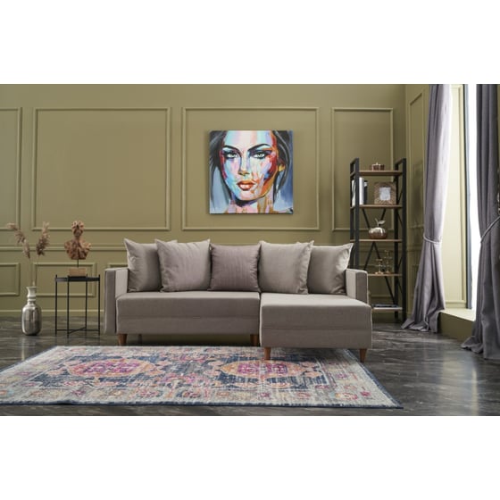 Γωνιακός Καναπές 24Mall Angolo 215x80 cm - Μπεζ image 1