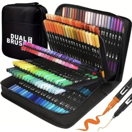 Επαγγελματικοί Μαρκαδόροι Ζωγραφικής Dual Brush Double-sided Highlights (168 Τεμάχια)