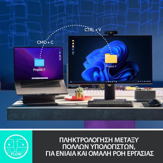 Logitech MX Mechanical Mini Silent Ασύρματο Bluetooth Πληκτρολόγιο Γκρι (US) image 7