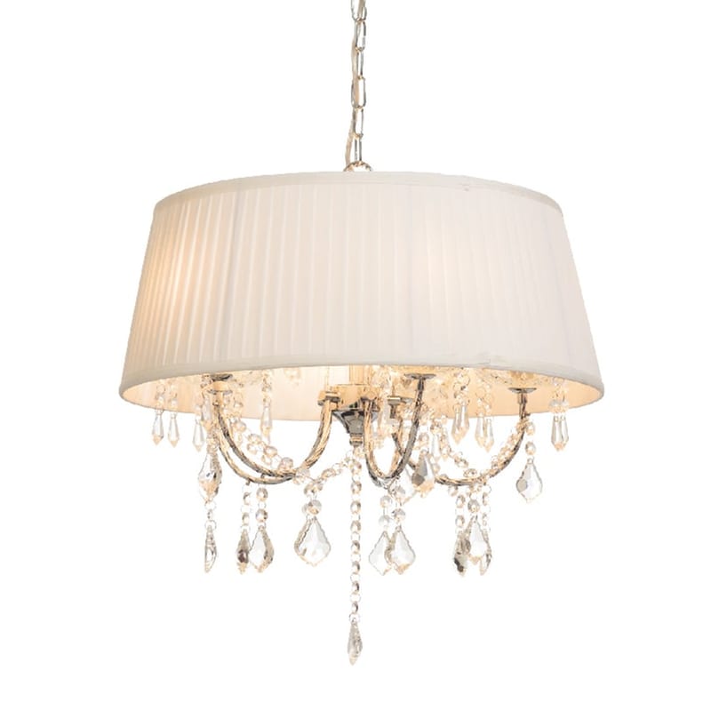 ACA DECOR Πολυέλαιος Οροφής Aca Penelope Fmd968305 Μεταλλικός 50x50x33.5 cm - Λευκός/Ασημί
