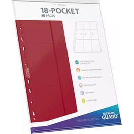 Ultimate Guard 18-pocket Pages Side-loading Red (10 Pack)