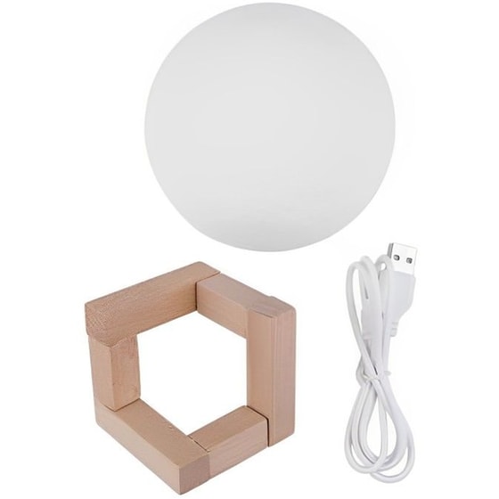 Φωτιστικό Αφής Ανάγλυφο 3D Φεγγάρι Led - Πολύχρωμο image 3
