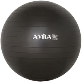Μπάλα Γυμναστικής Amila Κατάλληλη για Pilates 0.95 kg 55 cm από PVC - Μαύρο