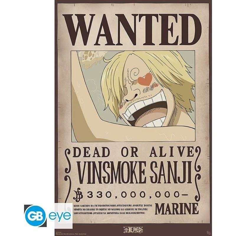 GBEYE Αφίσα One Piece Vinsmoke Sanji Wanted Κάθετη 61x92 cm