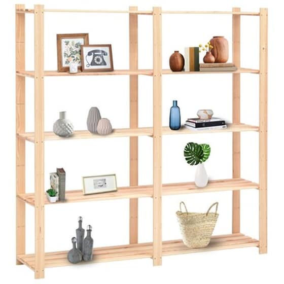 Vidaxl Ραφιέρα 5 Επιπέδων 500 Κ. 170 X 38 X 170 Εκ. Μασίφ Ξύλο Πεύκου image 2