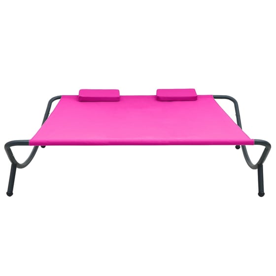 Ξαπλώστρα/ Κρεβάτι VidaXL από Ατσάλι 200x173x45 cm - Ροζ image 2