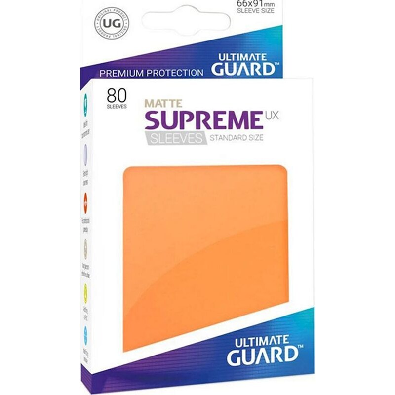 Ultimate Guard Supreme Ux Sleeves Standard Size Matte Orange (80 Sleeves)