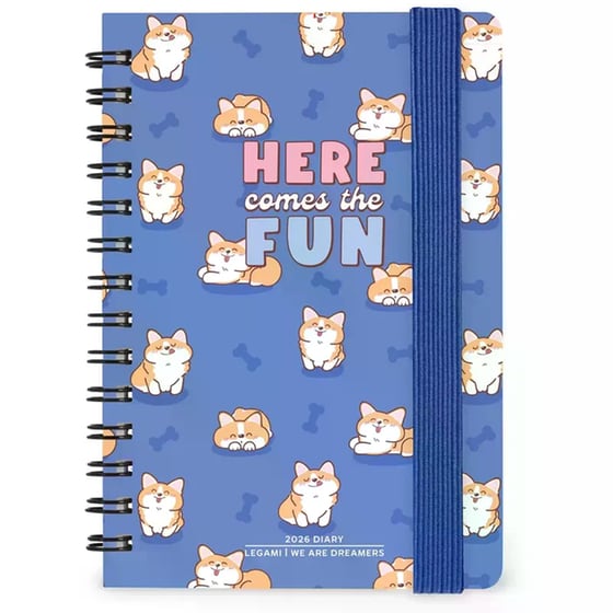 Ημερολόγιο Εβδομαδιαίο Legami 2026 12Μ Small Spiral Blue Corgi image 0