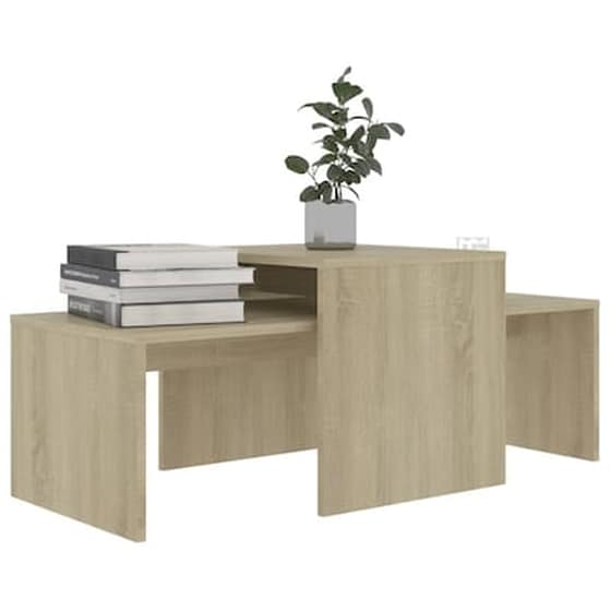 Vidaxl Σετ Τραπεζάκια Σαλονιού Sonoma Δρυς 100x48x40 Εκ. Μοριοσανίδα image 3