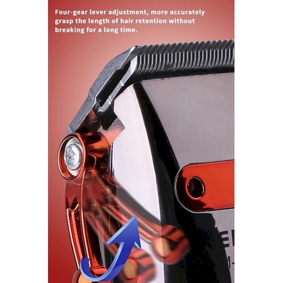 KEMEI KM-2253 Κουρευτική Μηχανή Επαναφορτιζόμενη Γκρι image 4