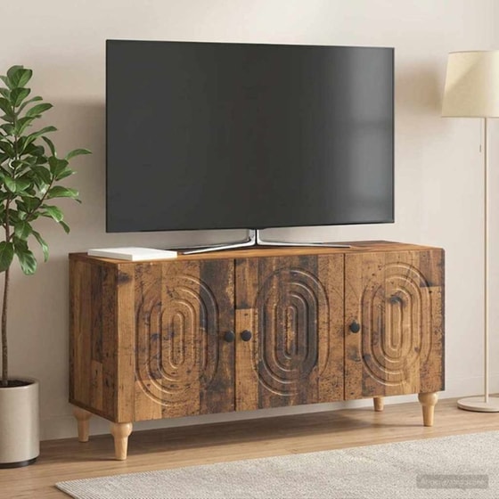 Έπιπλο Τηλεόρασης VidaXL 99 x 34,5 x 50 cm - Παλαιωμένο Ξύλο image 2
